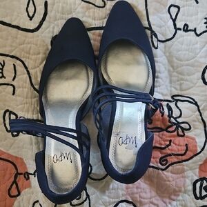 Navy Pointed-Toe Heels For Women